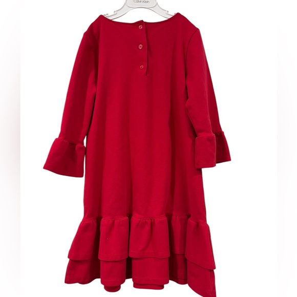 Janie and Jack Drop Waist Red Holiday Dress Size 8 - Picture 2 of 4
